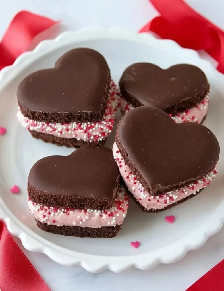 Valentine’s Day Sandwich Cookies. Heart-Shaped Recipes