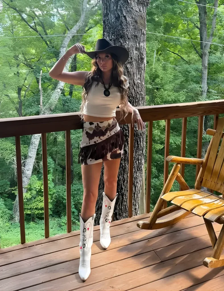 cow-print cowboy outfits
