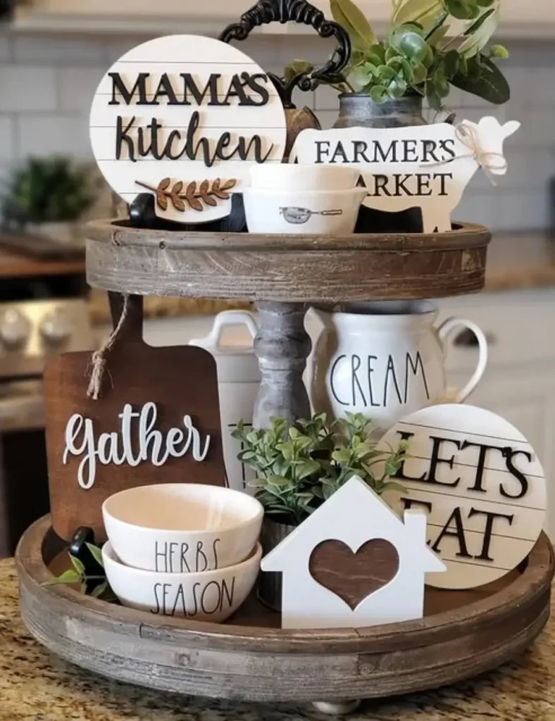 Farmers Market Farmhouse Tiered Tray