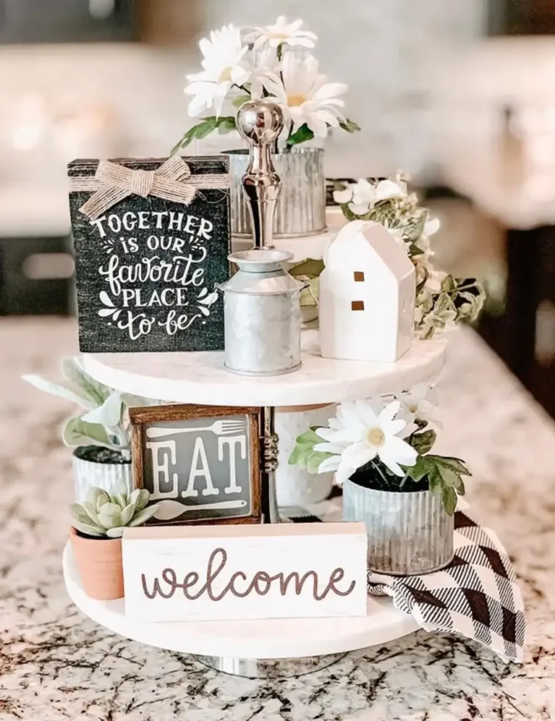 Layered Farmhouse Kitchen Tiered Tray