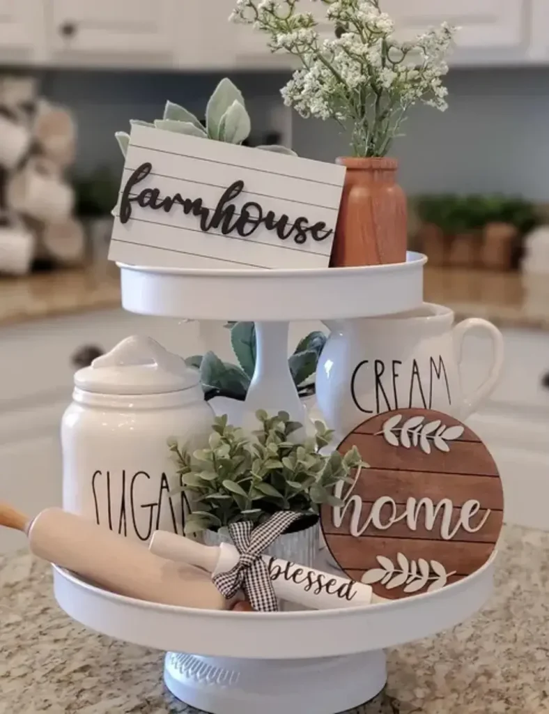 Simple Farmhouse Kitchen Tray Styling