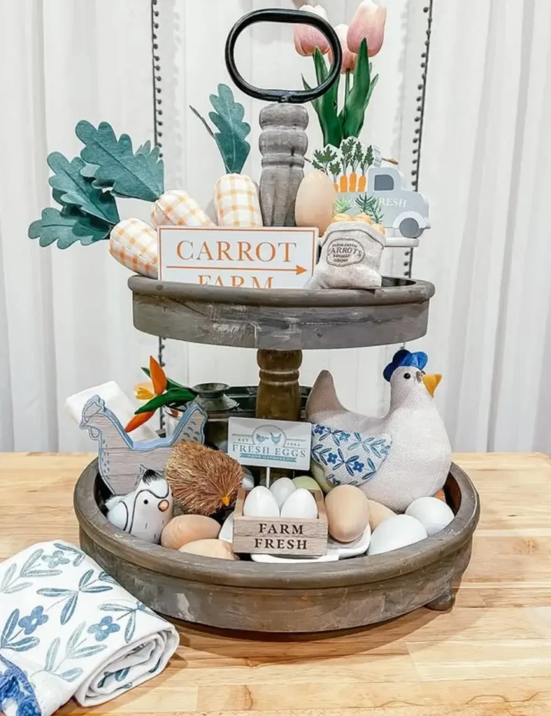 farmhouse tiered tray decor ideas (6)