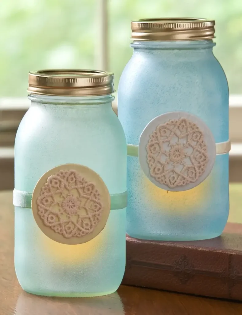 Beach Glass Mason Jar Lanterns