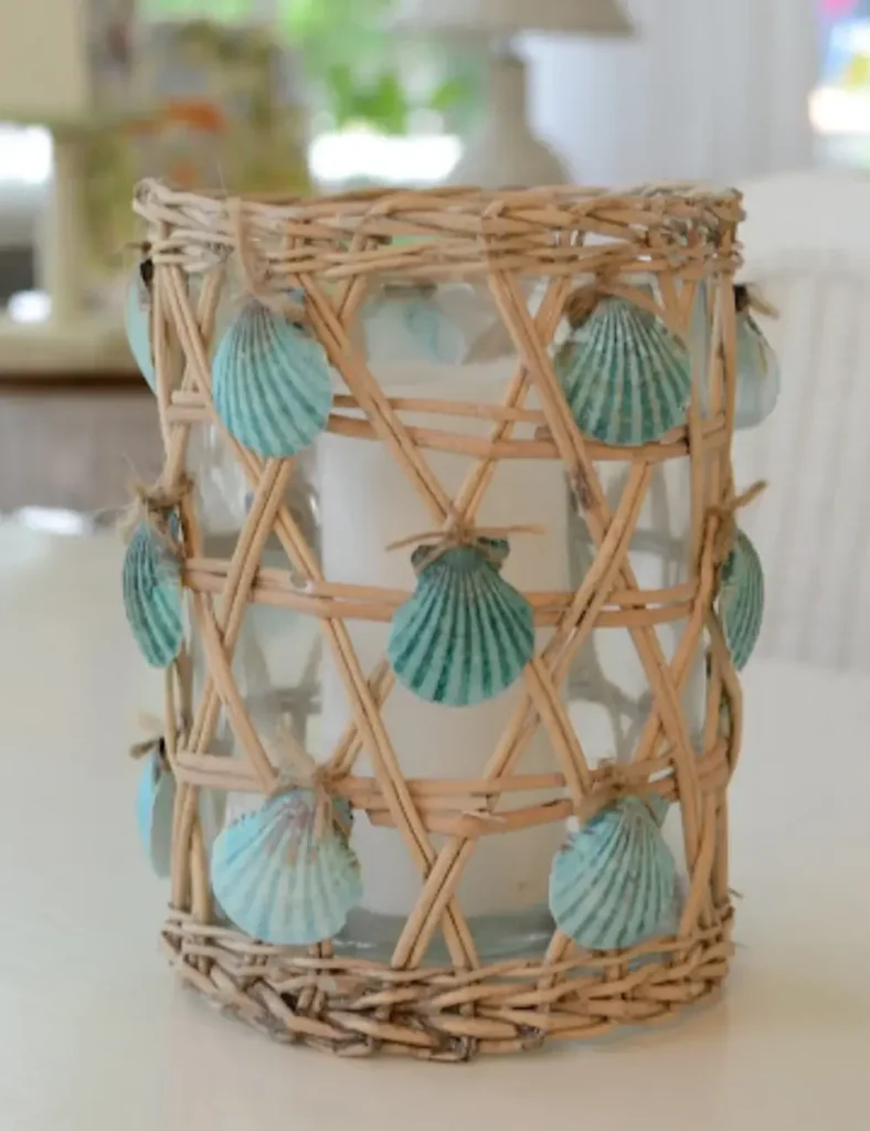 Nautical Seashell Lanterns. DIY Coastal Decor Projects